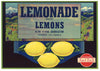 Lemonade Brand Vintage Ivanhoe Lemon Crate Label, n