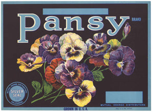 Pansy Brand Vintage Lemon Crate Label