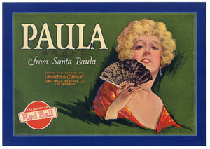 Paula Brand Vintage Ventura County Lemon Crate Label