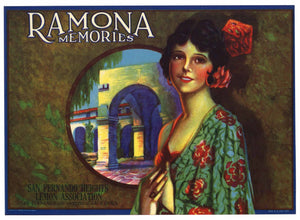 Ramona Memories Brand Vintage San Fernando Lemon Crate Label