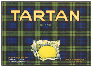 Tartan Brand Vintage Corona California Lemon Crate Label