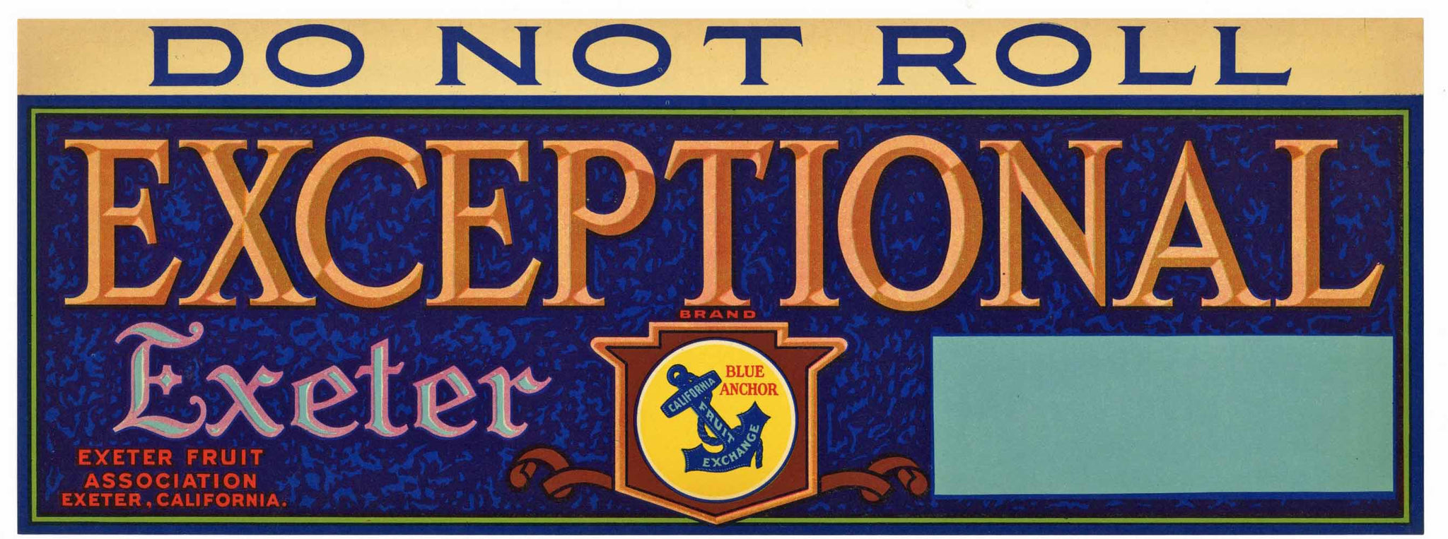 Exceptional Brand Vintage Exeter Produce Crate Label