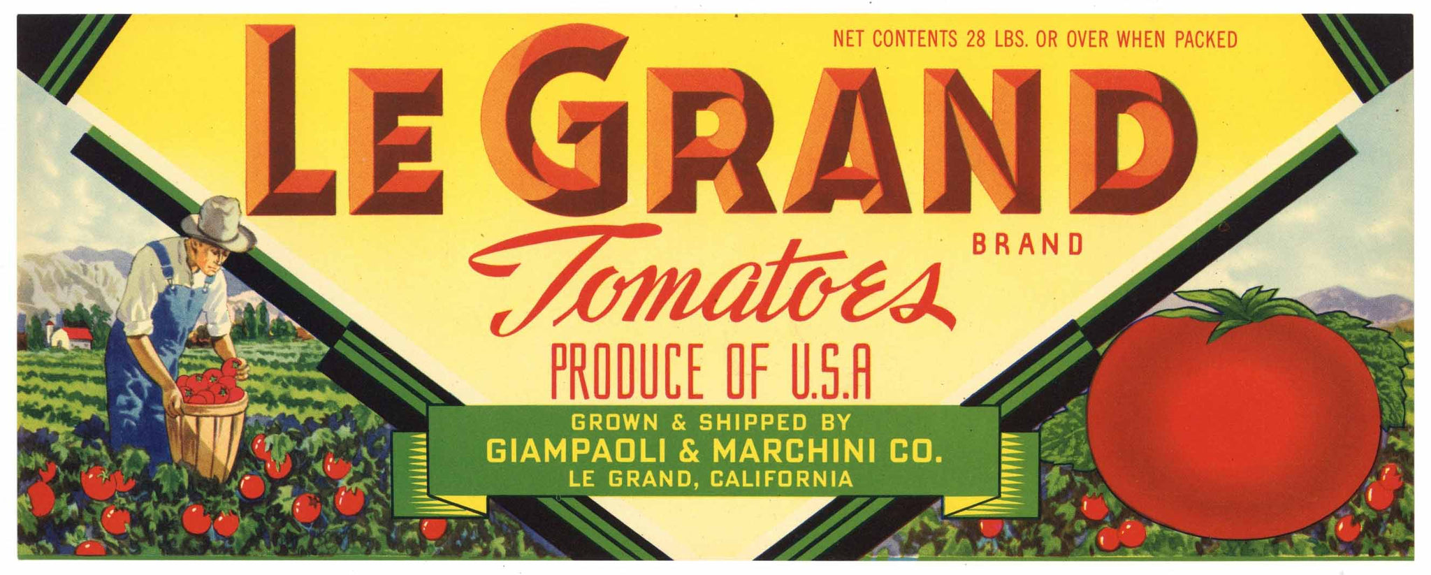 Le Grand Brand Vintage Tomato Crate Label