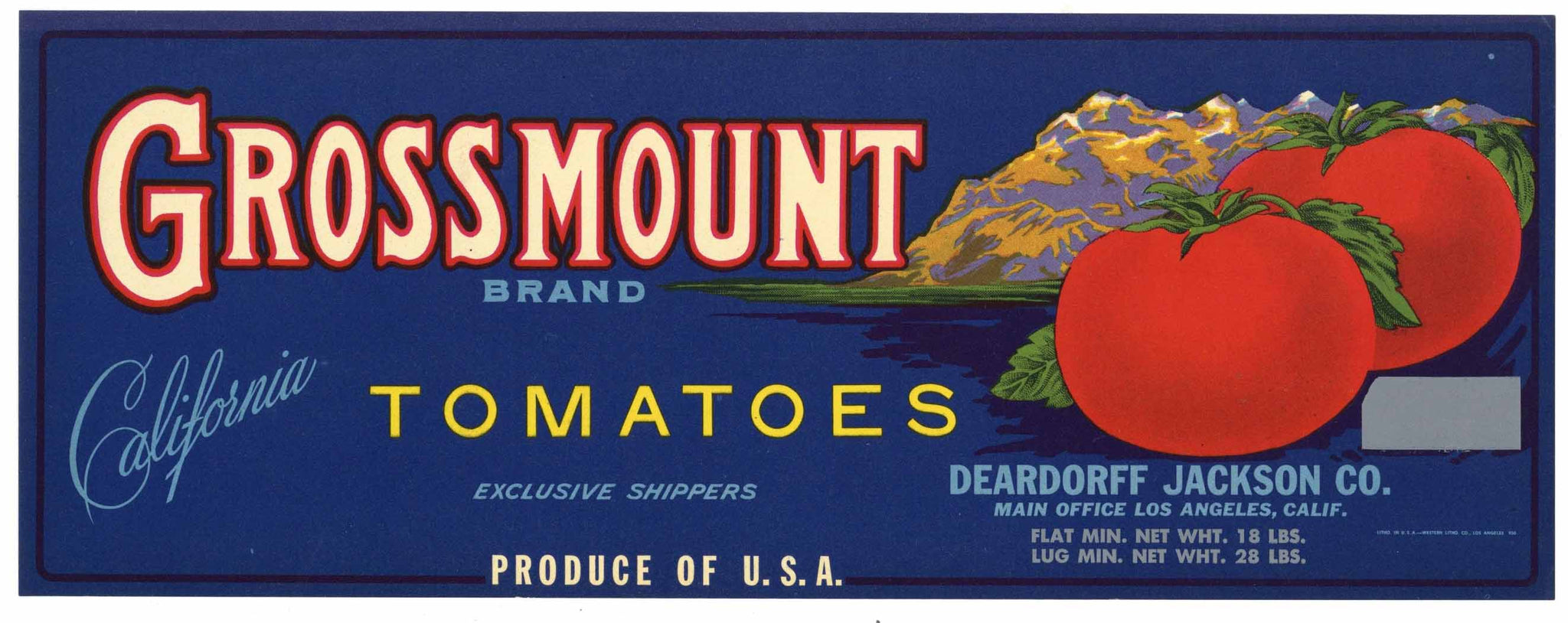 Grossmount Brand Vintage Tomato Crate Label