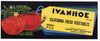 Ivanhoe Brand Vintage Tomato Crate Label
