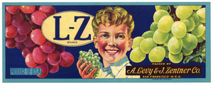 L -Z Brand Vintage Grape Crate Label