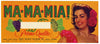Ma-Ma-Mia Brand Vintage Reedley Grape Crate Label