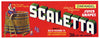 Scaletta Brand Vintage Lodi Zinfandel Grape Crate Label