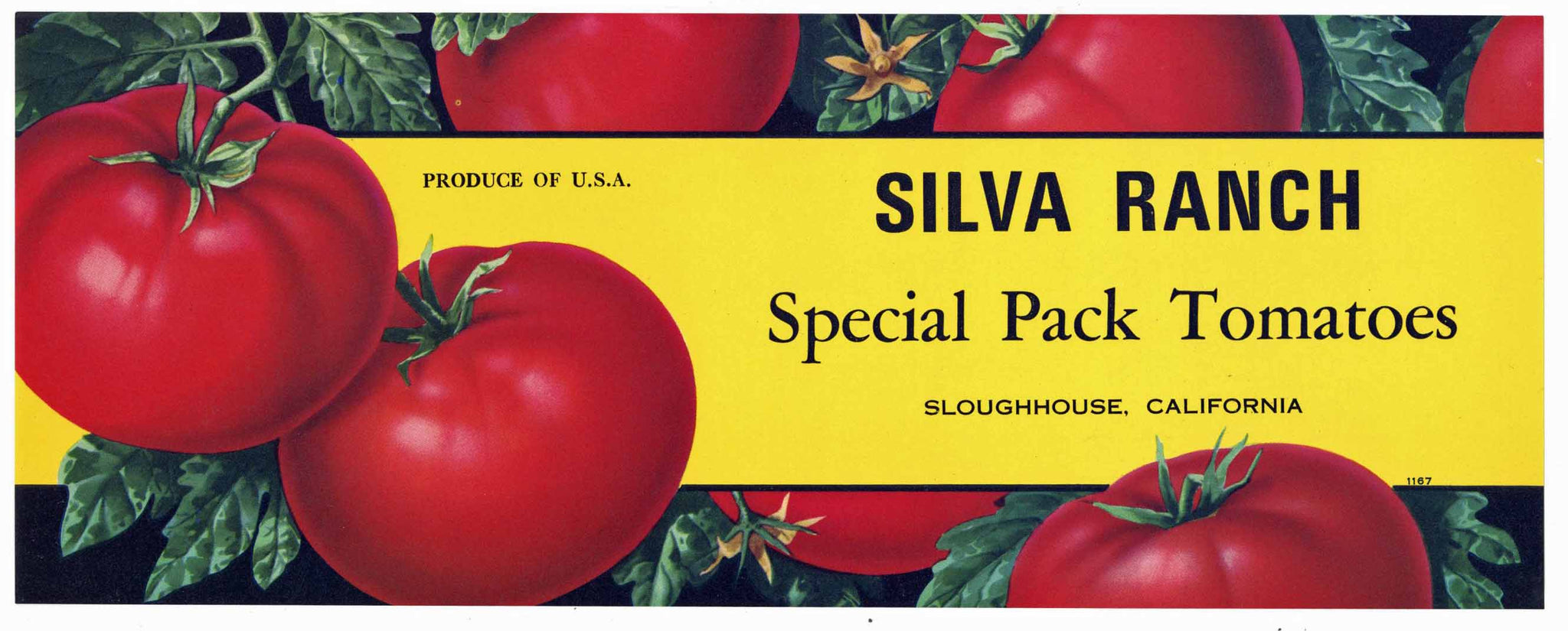 Silva Ranch Brand Vintage Sacramento Delta Tomato Crate Label