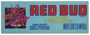 RED BUD Brand Vintage Kelseyville Pear Crate Label