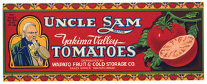 Uncle Sam Brand Vintage Washington Tomato Crate Label