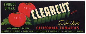 Clearcut Brand Vintage  San Jose Santa Clara Valley Tomato Crate Label