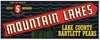 Mountain Lakes Brand Vintage Upper Lake Pear Crate Label