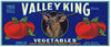 Valley King Brand Vintage Tomato Crate Label