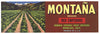 Montana Brand Vintage Woodlake Grape Crate Label