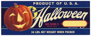 Halloween Brand Vintage Sanger Produce Crate Label, L