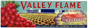 Valley Flame Brand Vintage Victor Grape Crate Label