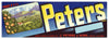 Peters Brand Vintage Reedley Fruit Crate Label, box