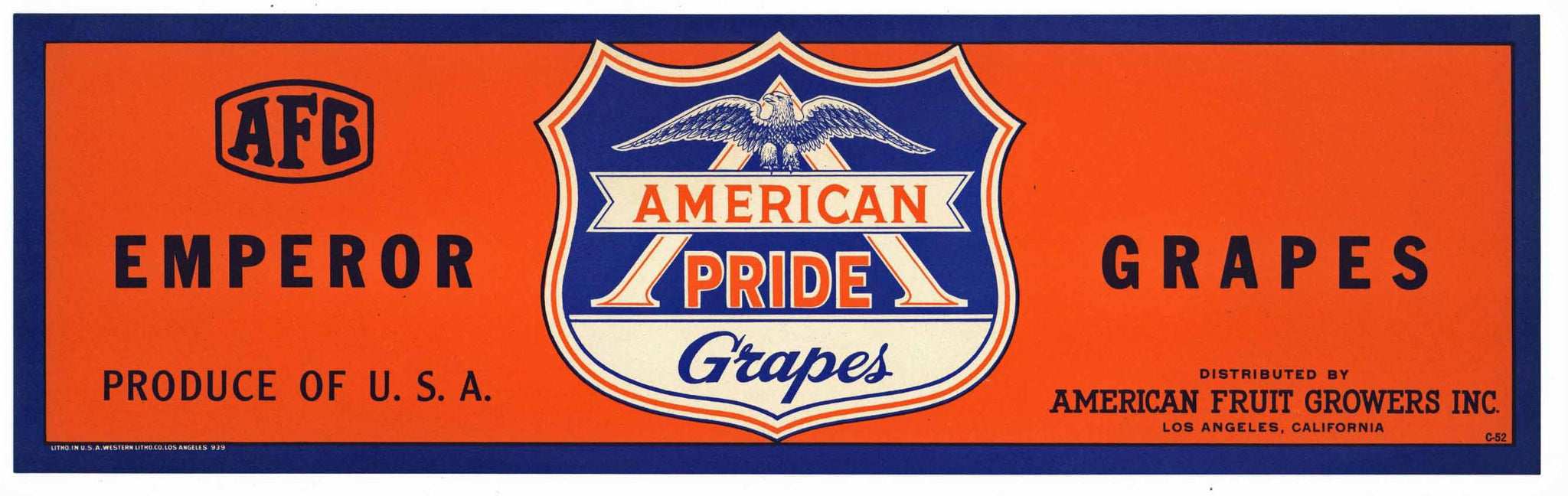 American Pride Brand Vintage Grape Crate Label