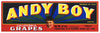 Andy Boy Brand Vintage Tokay Grape Crate Label