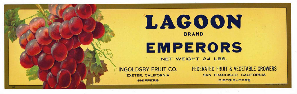 Lagoon Brand Vintage Grape Crate Label