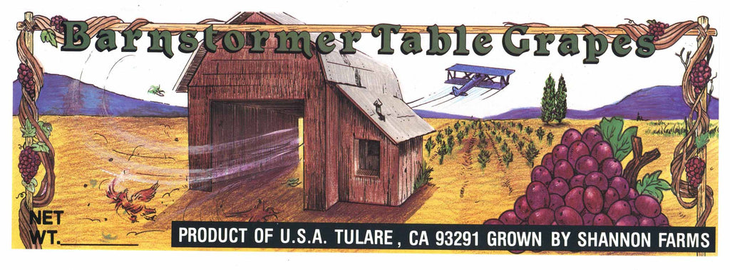 Barn Stormer Brand Vintage Grape Crate Label
