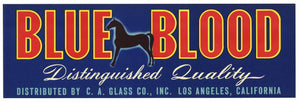 Blue Blood Brand Vintage Produce Crate Label