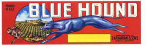 Blue Hound Brand Vintage Produce Crate Label, box