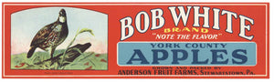 Bob White Brand Vintage Pennsylvania Apple Crate Label
