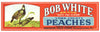 Bob White Brand Vintage Pennsylvania Peach Crate Label