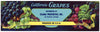 California Grapes Brand Vintage Grape Crate Label