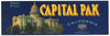 Capital Pak Brand Vintage Sacramento Produce Crate Label