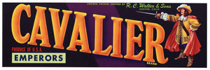 Cavalier Brand Vintage Exeter Grape Crate Label
