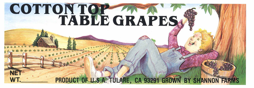 Cotton Top Brand Vintage Grape Crate Label
