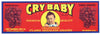 Cry Baby Brand Vintage Flame Seedless Grape Crate Label