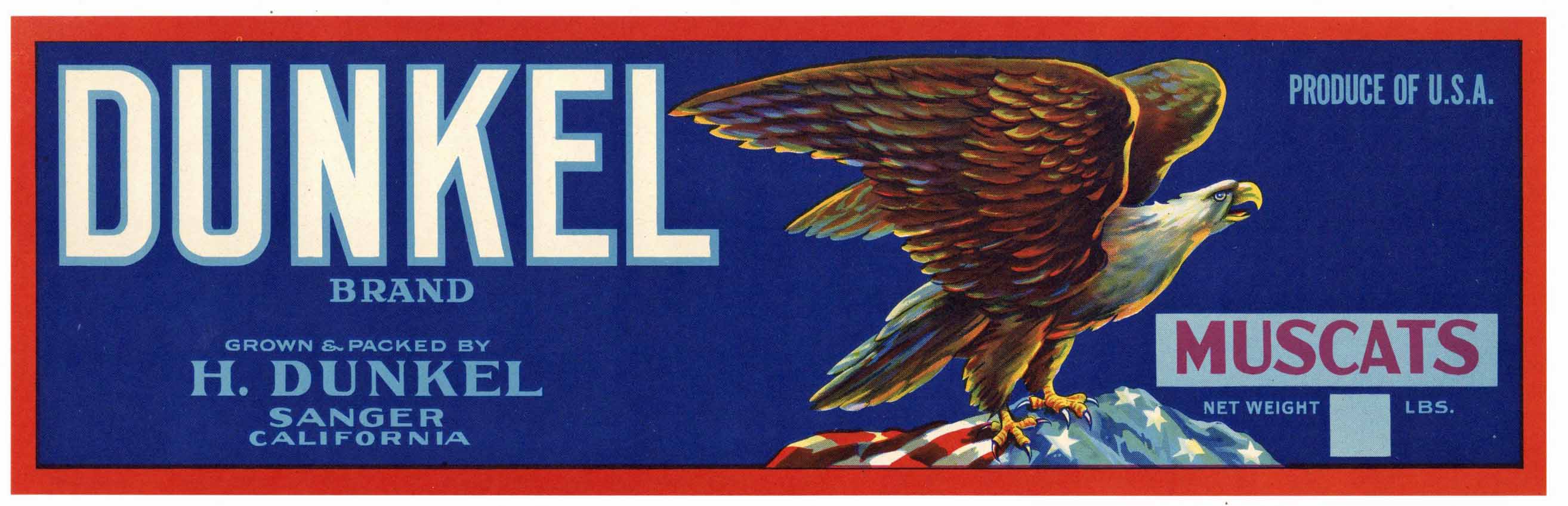 Dunkel Brand Vintage Sanger Muscat Crate Label – thelabelman