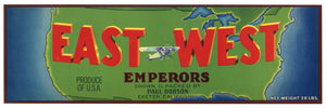 East West Brand Vintage Exeter Grape Crate Label