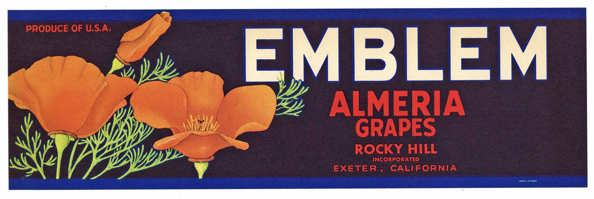 Emblem Brand Vintage Exeter Grape Crate Label