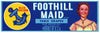 Foothill Maid Brand Vintage Grape Crate Label, newer