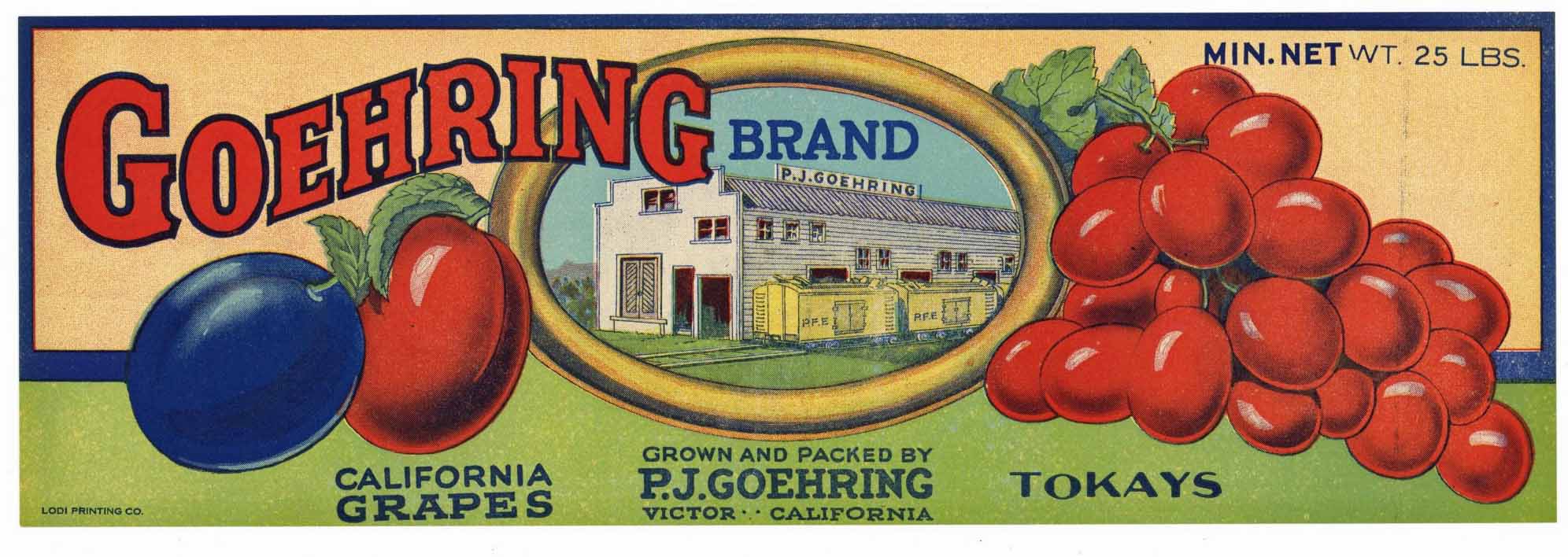 Goehring Brand Vintage Grape Crate Label