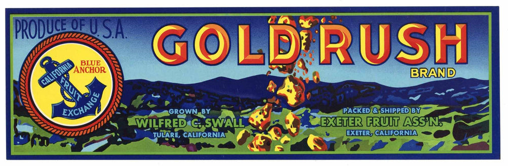 Gold Rush Brand Vintage Fruit Crate Label