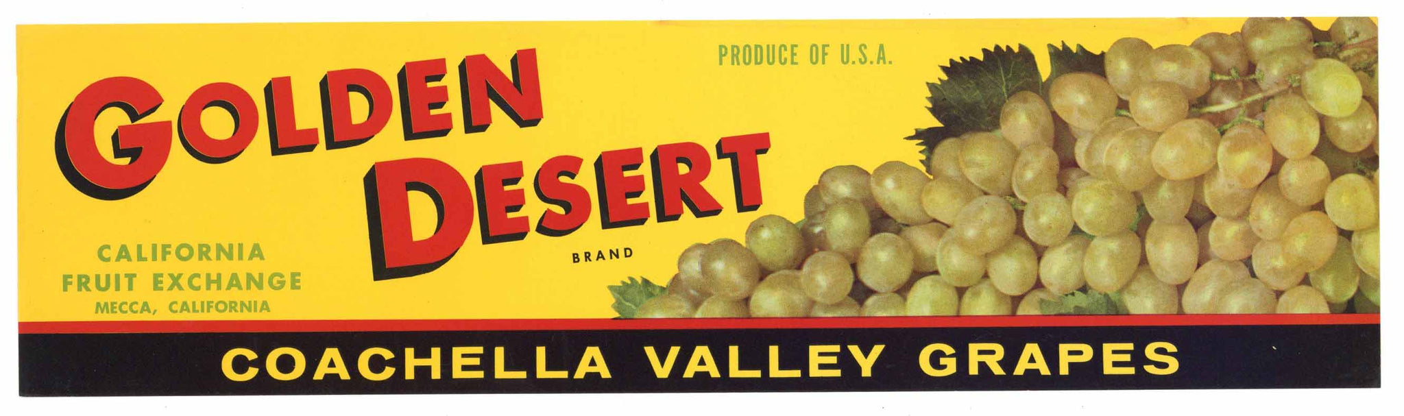 Golden Desert Brand Vintage Coachella Valley Grape Crate Label