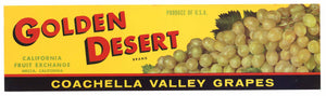 Golden Desert Brand Vintage Coachella Valley Grape Crate Label