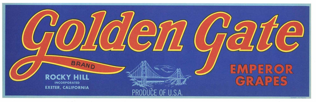 Golden Gate Brand Vintage Grape Crate Label