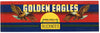 Golden Eagles Brand Vintage Alicante Wine Grape Crate Label