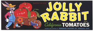 Jolly Rabbit Brand Vintage Tomato Crate Label