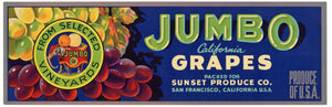 Jumbo Brand Vintage Grape Crate Label, Elephant