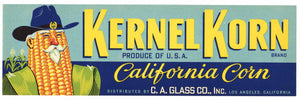 Kernel Korn Brand Vintage Corn Crate Label