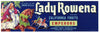 Lady Rowena Brand Vintage Grape Crate Label, Emperors