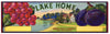 Lake Home Brand Vintage Lodi Fruit Crate Label
